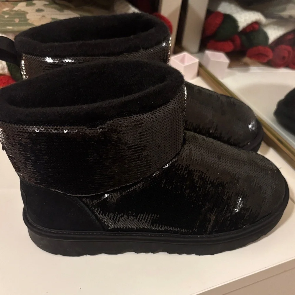UGG Black Glitter Kids Boots